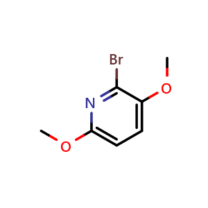 Chemical structure of 2-bromo-3,6-dimethoxypyridine , CAS 1211525-11-9, AChemBlock AD295476