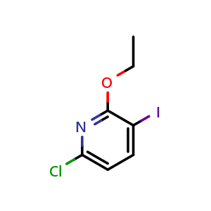 Chemical structure of 6-chloro-2-ethoxy-3-iodopyridine , CAS 2918837-41-7, AChemBlock AD295477