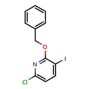 Chemical structure of 2-(benzyloxy)-6-chloro-3-iodopyridine , CAS 1816293-51-2, AChemBlock AD295479