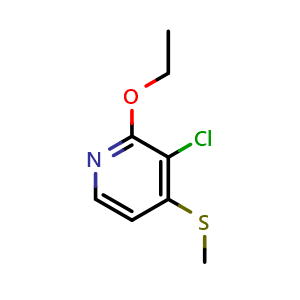 Chemical structure of 3-chloro-2-ethoxy-4-(methylthio)pyridine , CAS 2901109-98-4, AChemBlock AD295480
