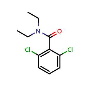 Chemical structure of 2,6-dichloro-N,N-diethylbenzamide , CAS 10345-78-5, AChemBlock AD295485