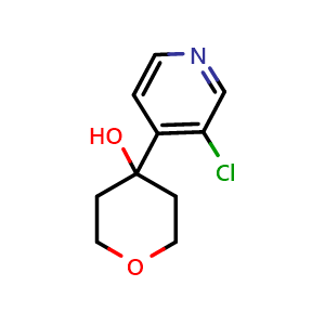 Chemical structure of 4-(3-chloropyridin-4-yl)tetrahydro-2H-pyran-4-ol , CAS 2918851-44-0, AChemBlock AD295497