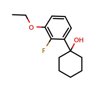 Chemical structure of 1-(3-ethoxy-2-fluorophenyl)cyclohexanol , CAS 2918944-92-8, AChemBlock AD295506
