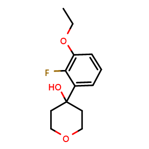 Chemical structure of 4-(3-ethoxy-2-fluorophenyl)tetrahydro-2H-pyran-4-ol , CAS 2918912-86-2, AChemBlock AD295507