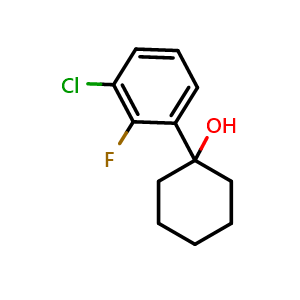 Chemical structure of 1-(3-chloro-2-fluorophenyl)cyclohexanol , CAS 2918913-14-9, AChemBlock AD295517