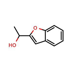 Chemical structure of 1-(benzofuran-2-yl)ethanol , CAS 99058-80-7, AChemBlock AD295532