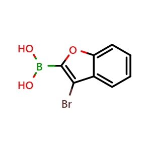 Chemical structure of (3-bromobenzofuran-2-yl)boronic acid , CAS 2727099-30-9, AChemBlock AD295533