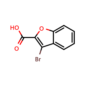 Chemical structure of 3-bromobenzofuran-2-carboxylic acid , CAS 38281-53-7, AChemBlock AD295535