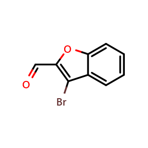 Chemical structure of 3-bromobenzofuran-2-carbaldehyde , CAS 38281-52-6, AChemBlock AD295537