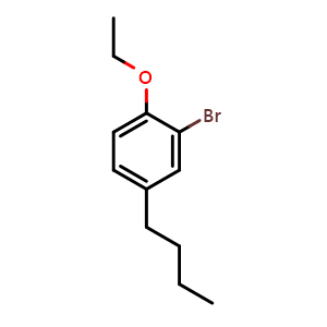 Chemical structure of 2-bromo-4-butyl-1-ethoxybenzene , CAS 2918877-01-5, AChemBlock AD295538