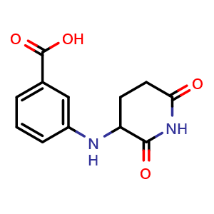 Chemical structure of 3-((2,6-dioxopiperidin-3-yl)amino)benzoic acid , CAS 2751702-89-1, AChemBlock AD295539
