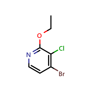 Chemical structure of 4-bromo-3-chloro-2-ethoxypyridine , CAS 2918877-27-5, AChemBlock AD295550