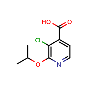 Chemical structure of 3-chloro-2-isopropoxyisonicotinic acid , CAS 1694138-05-0, AChemBlock AD295553