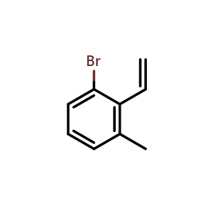 Chemical structure of 1-bromo-3-methyl-2-vinylbenzene , CAS 1803101-78-1, AChemBlock AD295574
