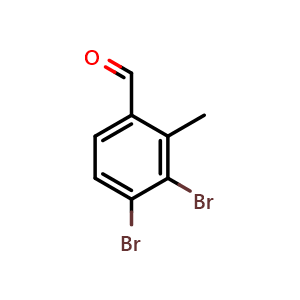 Chemical structure of 3,4-dibromo-2-methylbenzaldehyde , CAS 2092794-15-3, AChemBlock AD295576