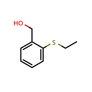 Chemical structure of (2-(ethylthio)phenyl)methanol , CAS 37527-69-8, AChemBlock AD295581