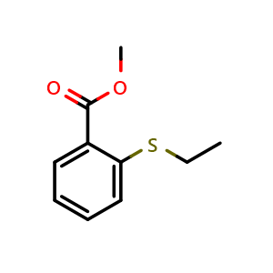 Chemical structure of methyl 2-(ethylthio)benzoate , CAS 3795-78-6, AChemBlock AD295582