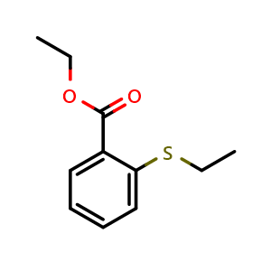 Chemical structure of ethyl 2-(ethylthio)benzoate , CAS 100058-70-6, AChemBlock AD295583