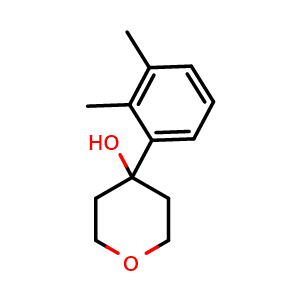 Chemical structure of 4-(2,3-dimethylphenyl)tetrahydro-2H-pyran-4-ol , CAS 1343626-88-9, AChemBlock AD295592