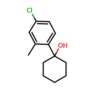Chemical structure of 1-(4-chloro-2-methylphenyl)cyclohexanol , CAS 2918905-25-4, AChemBlock AD295605