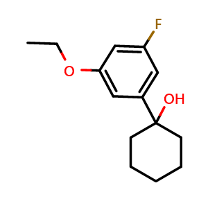Chemical structure of 1-(3-ethoxy-5-fluorophenyl)cyclohexanol , CAS 2918832-60-5, AChemBlock AD295608