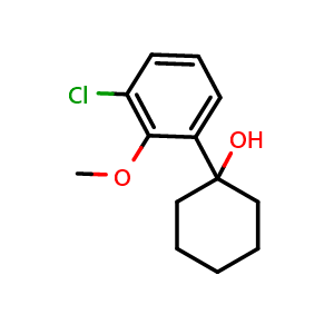 Chemical structure of 1-(3-chloro-2-methoxyphenyl)cyclohexanol , CAS 2918866-07-4, AChemBlock AD295612