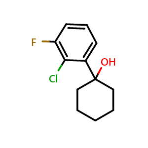 Chemical structure of 1-(2-chloro-3-fluorophenyl)cyclohexanol , CAS 2901065-92-5, AChemBlock AD295618