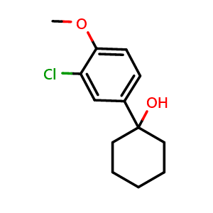 Chemical structure of 1-(3-chloro-4-methoxyphenyl)cyclohexanol , CAS 2918908-06-0, AChemBlock AD295623