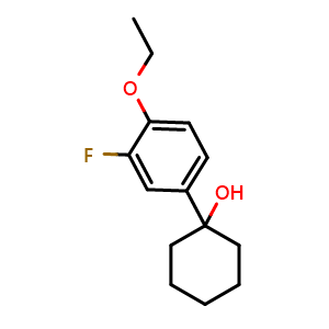Chemical structure of 1-(4-ethoxy-3-fluorophenyl)cyclohexanol , CAS 2918908-85-5, AChemBlock AD295635