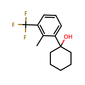 Chemical structure of 1-(2-methyl-3-(trifluoromethyl)phenyl)cyclohexanol , CAS 2918873-98-8, AChemBlock AD295637