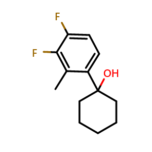 Chemical structure of 1-(3,4-difluoro-2-methylphenyl)cyclohexanol , CAS 2918920-46-2, AChemBlock AD295638