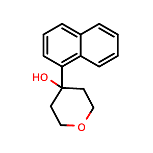 Chemical structure of 4-(naphthalen-1-yl)tetrahydro-2H-pyran-4-ol , CAS 1280222-21-0, AChemBlock AD295643