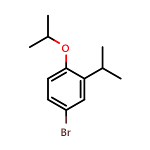 Chemical structure of 4-bromo-1-isopropoxy-2-isopropylbenzene , CAS 277323-14-5, AChemBlock AD295647