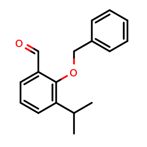 Chemical structure of 2-(benzyloxy)-3-isopropylbenzaldehyde , CAS 178547-21-2, AChemBlock AD295655
