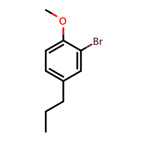 Chemical structure of 2-bromo-1-methoxy-4-propylbenzene , CAS 101538-30-1, AChemBlock AD295657