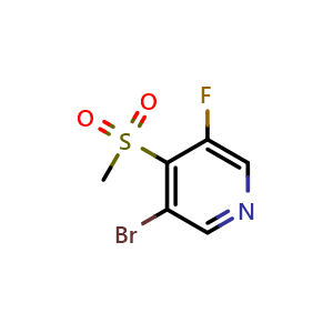 Chemical structure of 3-bromo-5-fluoro-4-(methylsulfonyl)pyridine , CAS 2921837-06-9, AChemBlock AD295670