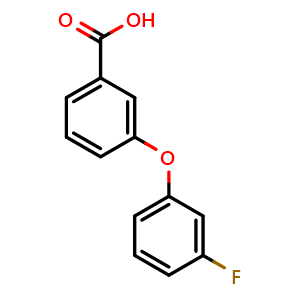 Chemical structure of 3-(3-fluorophenoxy)benzoic acid , CAS 1184171-43-4, AChemBlock AD295671
