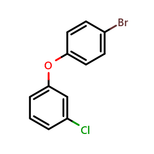 Chemical structure of 1-(4-bromophenoxy)-3-chlorobenzene , CAS 6452-65-9, AChemBlock AD295672