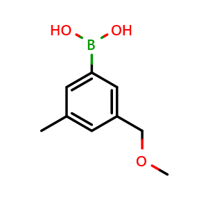 Chemical structure of (3-(methoxymethyl)-5-methylphenyl)boronic acid , CAS 2225155-68-8, AChemBlock AD295679