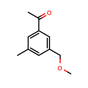 Chemical structure of 1-(3-(methoxymethyl)-5-methylphenyl)ethanone , CAS 1824490-66-5, AChemBlock AD295680