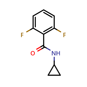 Chemical structure of N-cyclopropyl-2,6-difluorobenzamide , CAS 401589-87-5, AChemBlock AD295691