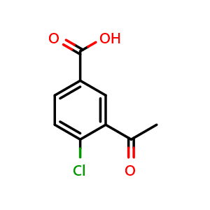 Chemical structure of 3-acetyl-4-chlorobenzoic acid , CAS 258273-35-7, AChemBlock AD295704