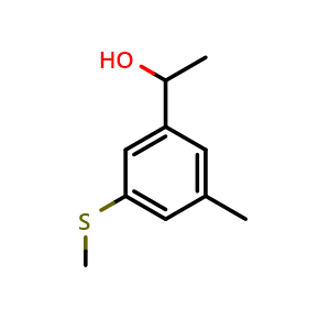 Chemical structure of 1-(3-methyl-5-(methylthio)phenyl)ethanol , CAS 2918868-38-7, AChemBlock AD295710