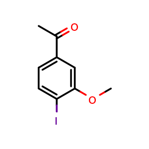 Chemical structure of 1-(4-iodo-3-methoxyphenyl)ethanone , CAS 1314254-38-0, AChemBlock AD295713