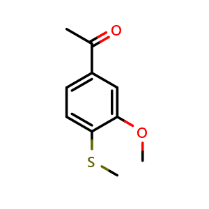Chemical structure of 1-(3-methoxy-4-(methylthio)phenyl)ethanone , CAS 32467-74-6, AChemBlock AD295714