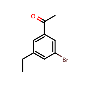 Chemical structure of 1-(3-bromo-5-ethylphenyl)ethanone , CAS 1785093-60-8, AChemBlock AD295718