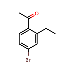 Chemical structure of 1-(4-bromo-2-ethylphenyl)ethanone , CAS 252563-34-1, AChemBlock AD295720