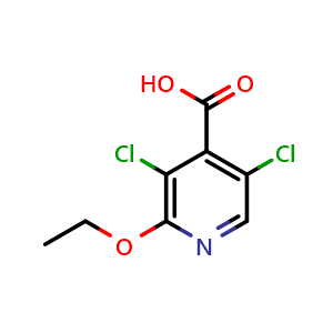 Chemical structure of 3,5-dichloro-2-ethoxyisonicotinic acid , CAS 2918843-45-3, AChemBlock AD295726