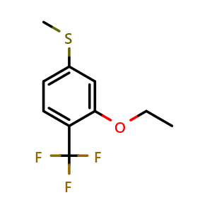 Chemical structure of (3-ethoxy-4-(trifluoromethyl)phenyl)(methyl)sulfane , CAS 2918963-12-7, AChemBlock AD295738