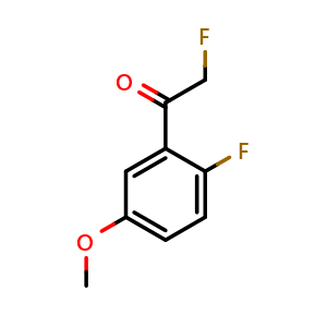 Chemical structure of 2-fluoro-1-(2-fluoro-5-methoxyphenyl)ethanone , CAS 2901099-86-1, AChemBlock AD295740